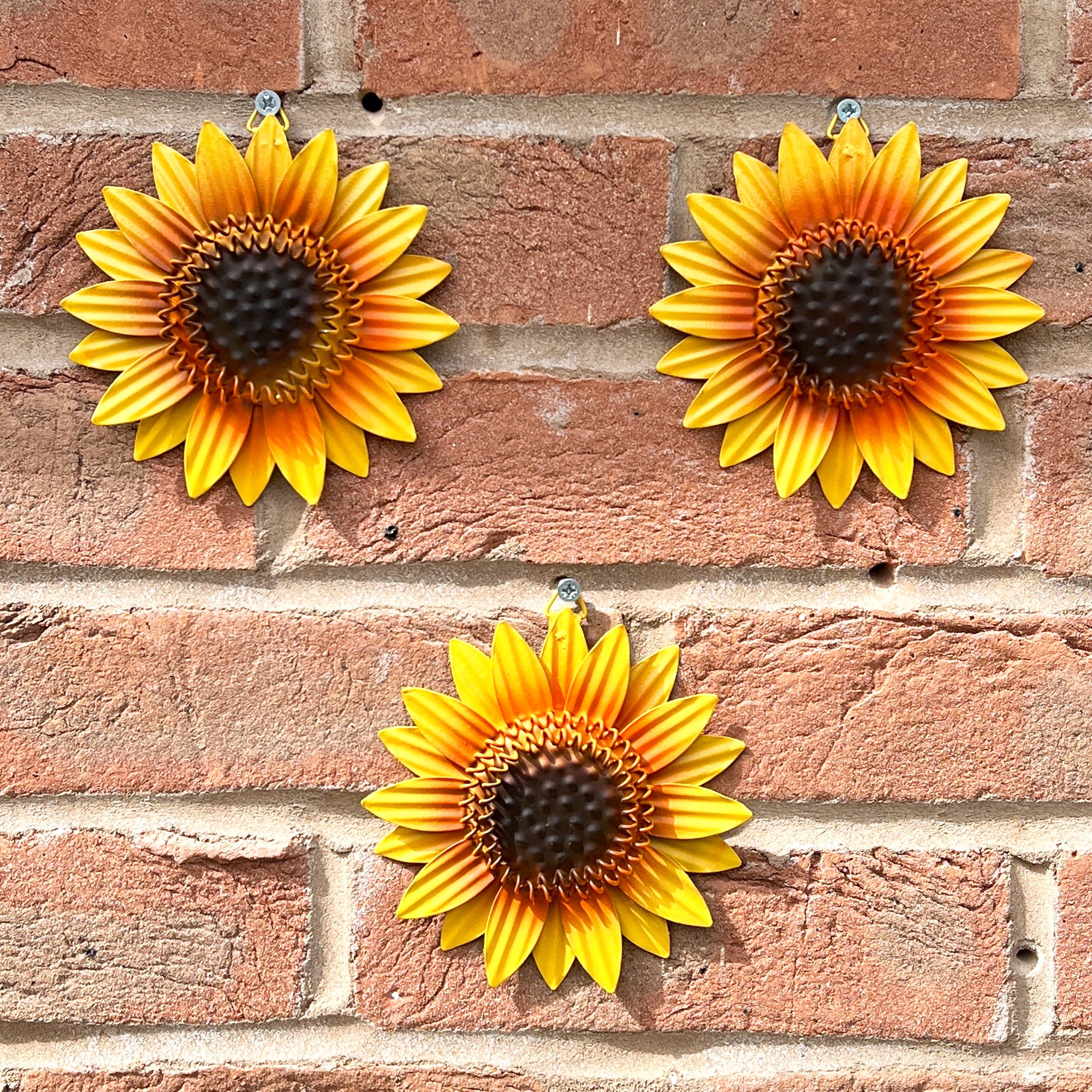 Set of 3 Small Sunflower Head Wall Decorations
