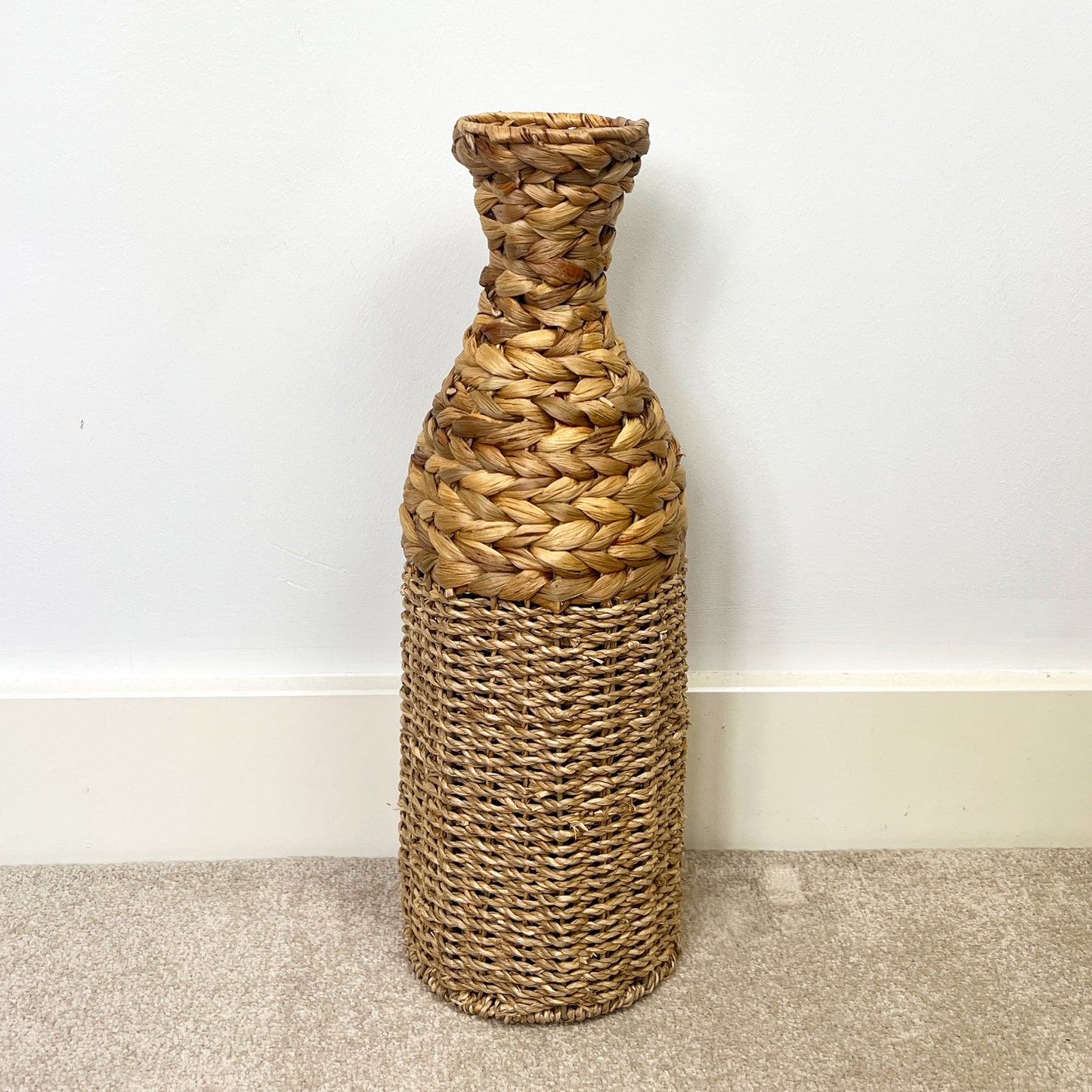 45.5cm Large Woven Seagrass Floor Standing Vase