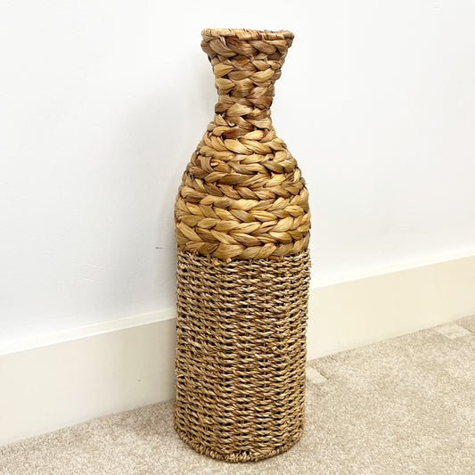 45.5cm Large Woven Seagrass Floor Standing Vase