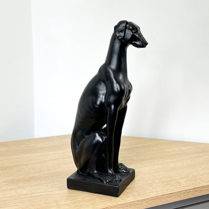 Sitting Whippet Ornament - Matt Black