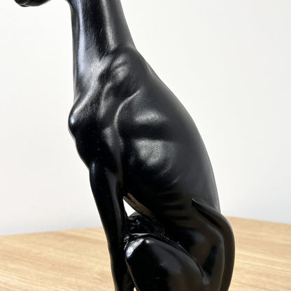 Sitting Whippet Ornament - Matt Black