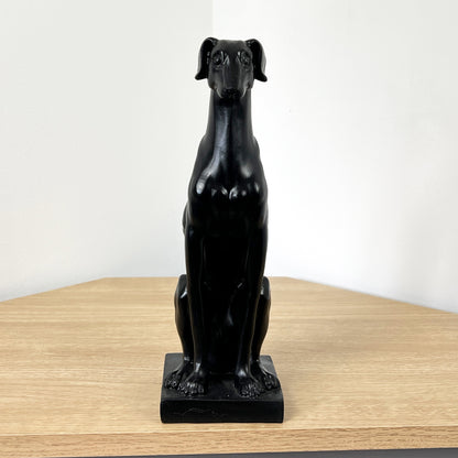 Sitting Whippet Ornament - Matt Black