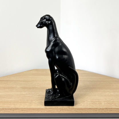 Sitting Whippet Ornament - Matt Black