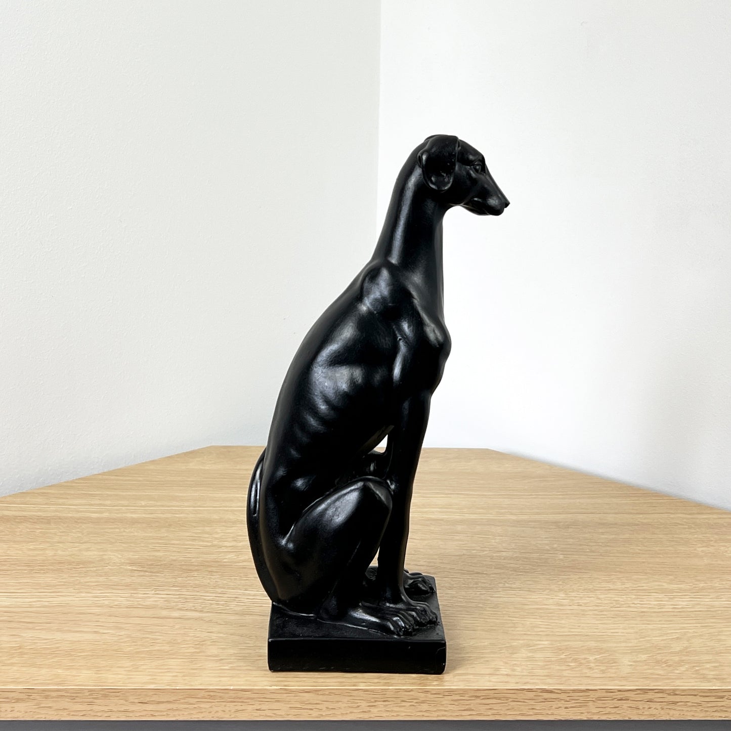 Sitting Whippet Ornament - Matt Black