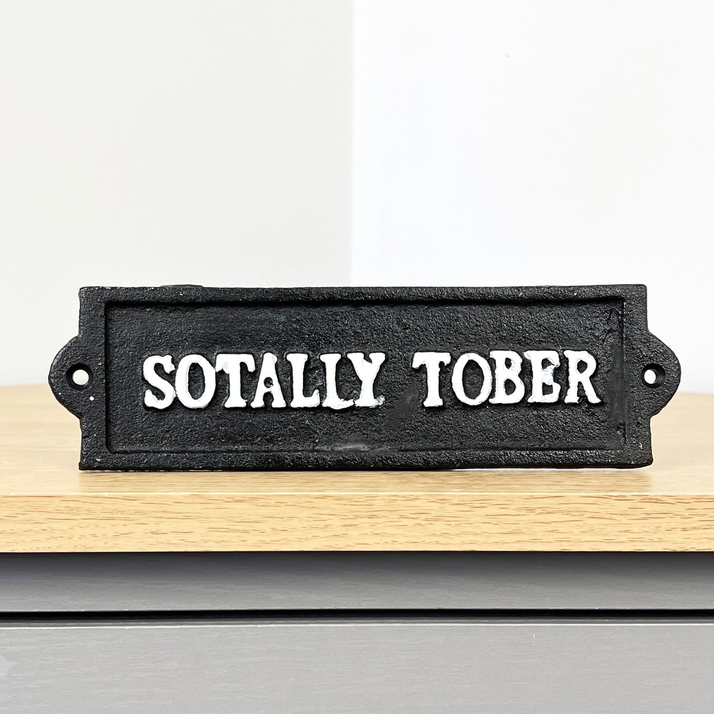 'Sotally Tober' Totally Sober Wall Sign - Cast Iron