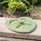 Heart Shaped Sundial with Bird - Cast Iron
