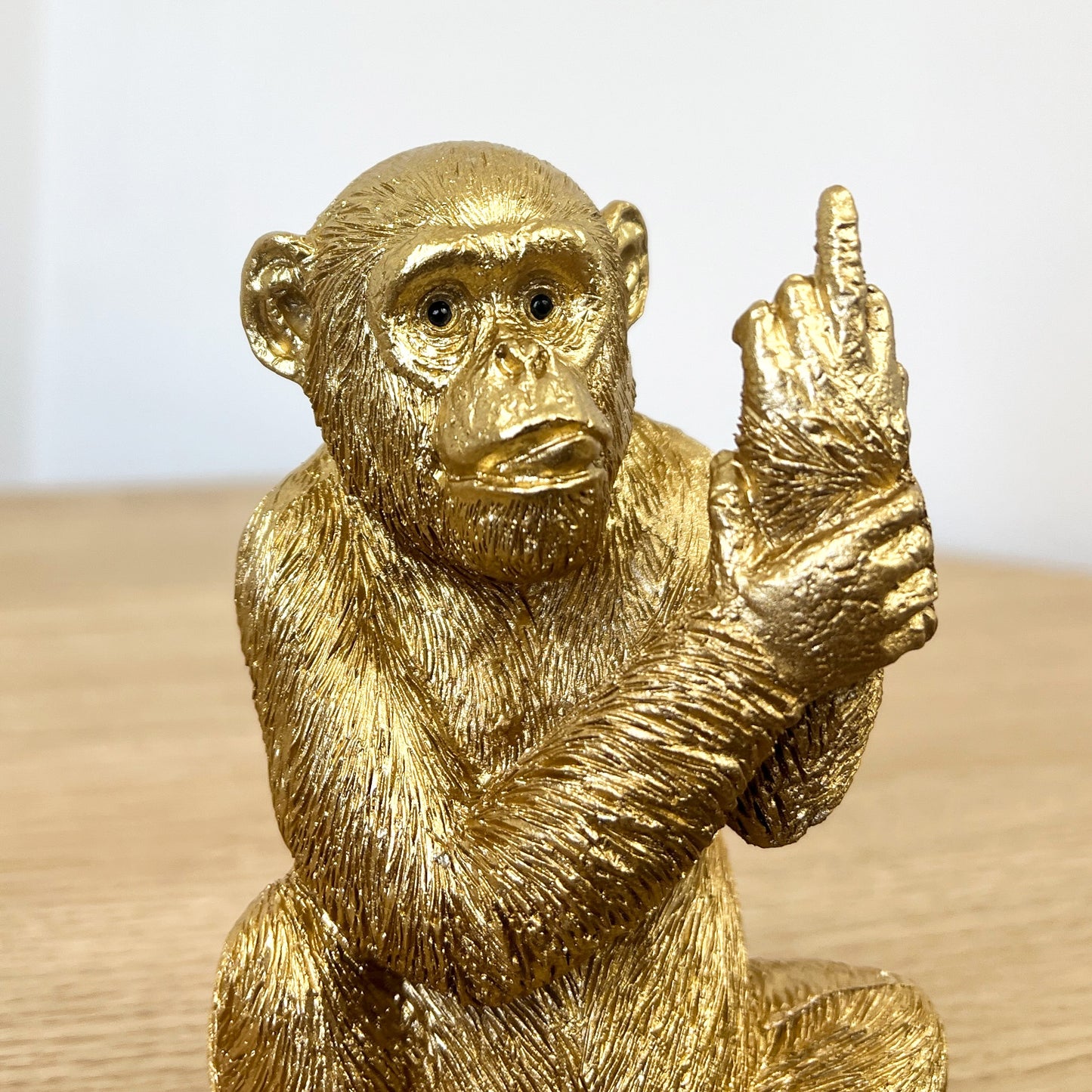 Small Rude Middle Finger Monkey Ornament – Gold