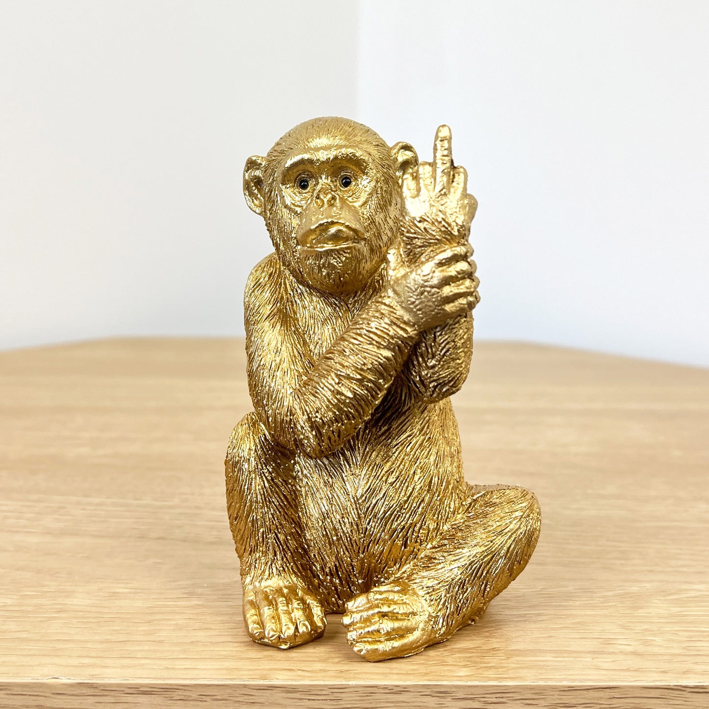 Small Rude Middle Finger Monkey Ornament – Gold