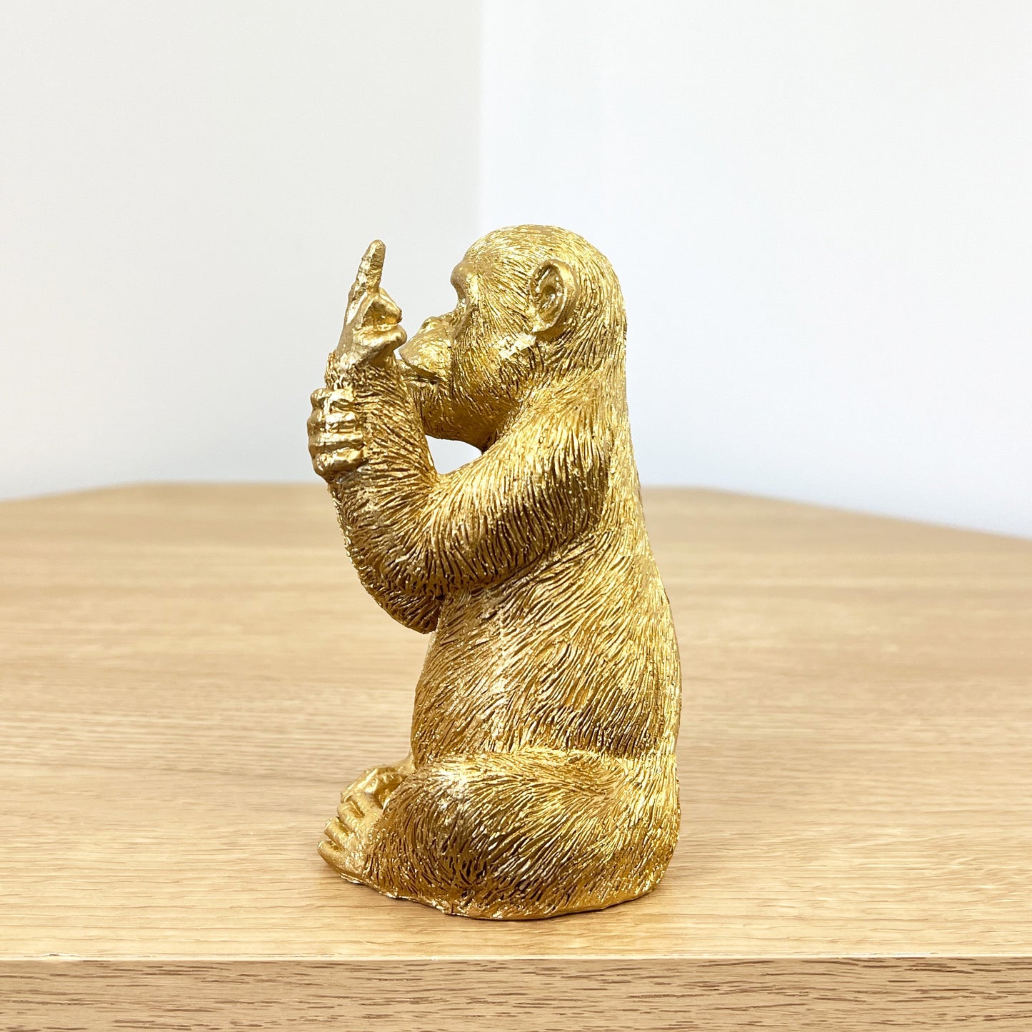 Small Rude Middle Finger Monkey Ornament – Gold