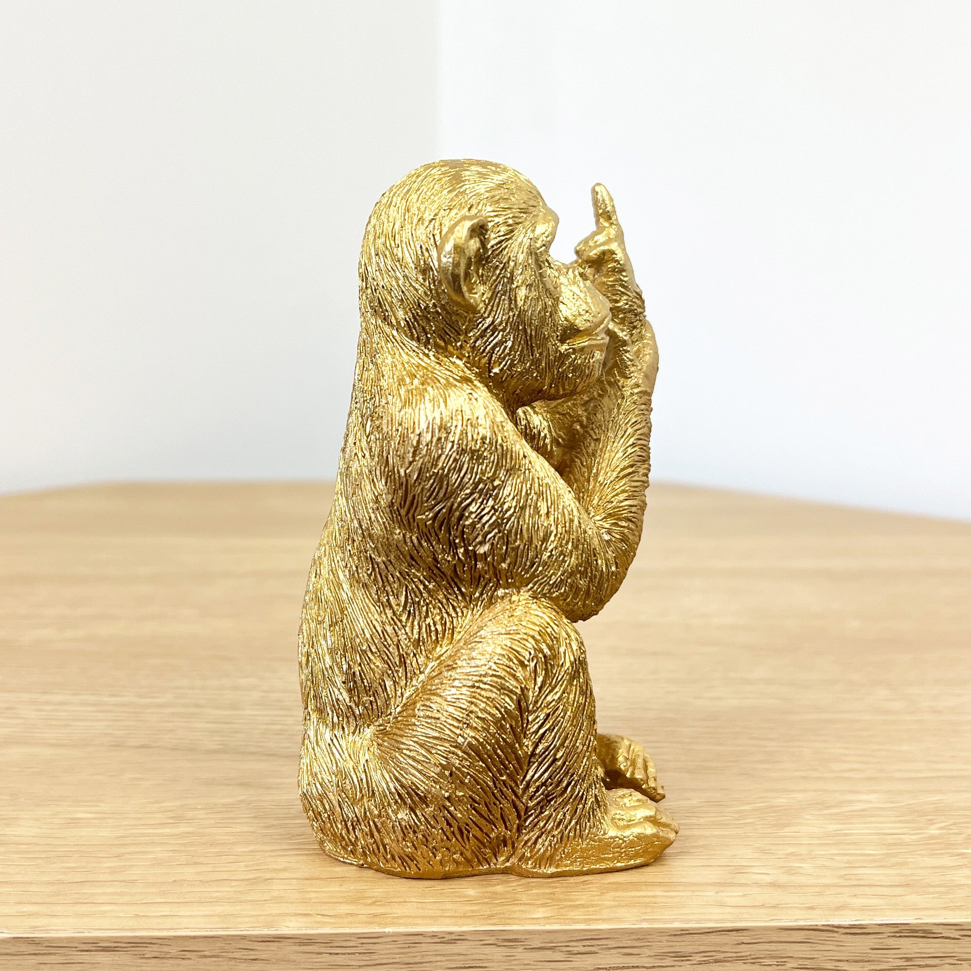 Small Rude Middle Finger Monkey Ornament – Gold