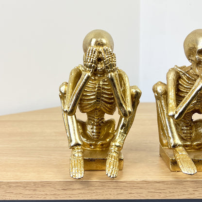 See Speak & Hear No Evil Skeletons - Gold