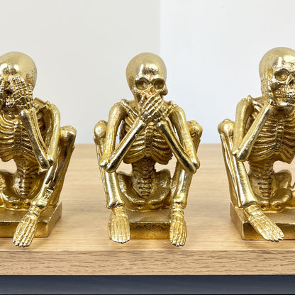 See Speak & Hear No Evil Skeletons - Gold