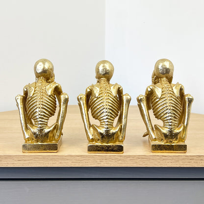 See Speak & Hear No Evil Skeletons - Gold