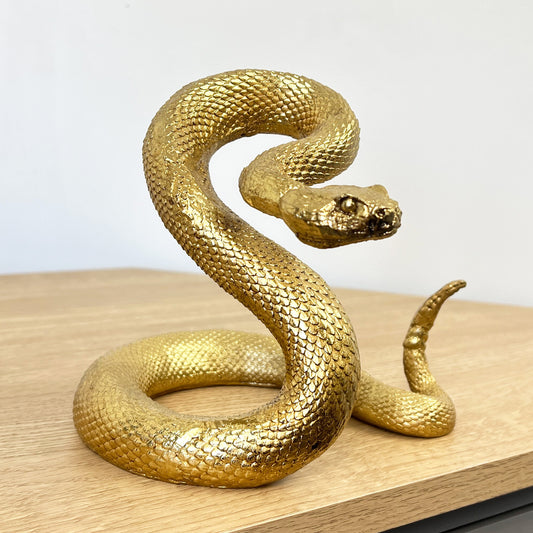 Gold Snake Ornament Figurine – Resin