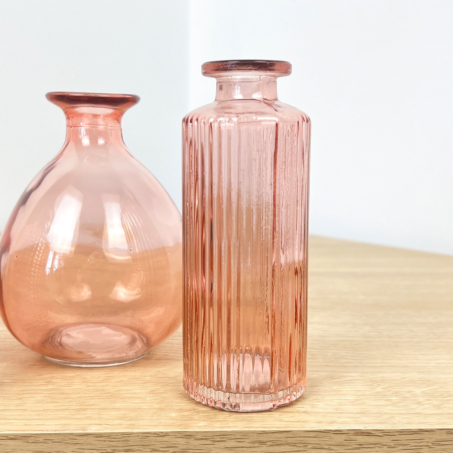 Set of 3 Glass Bud Vases - Pink