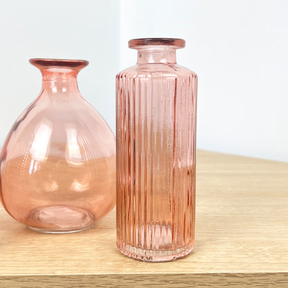 Set of 3 Glass Bud Vases - Pink