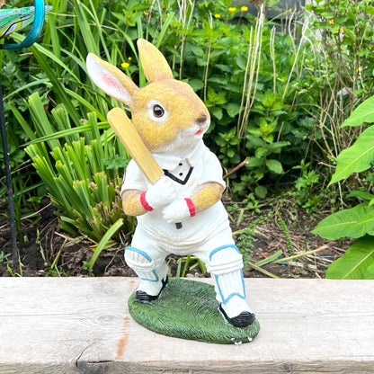 Bunny Rabbit Cricketer Ornament - Batsman