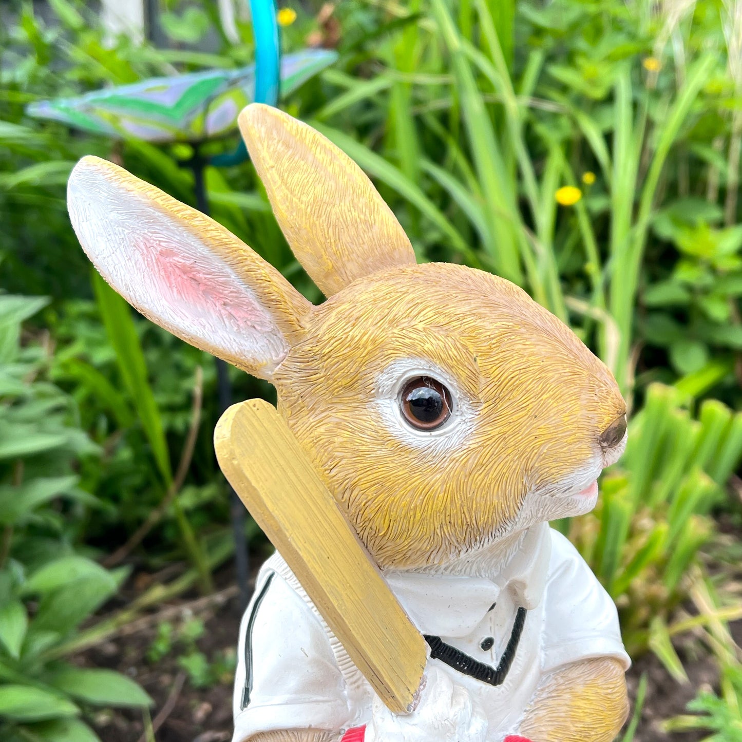 Bunny Rabbit Cricketer Ornament - Batsman