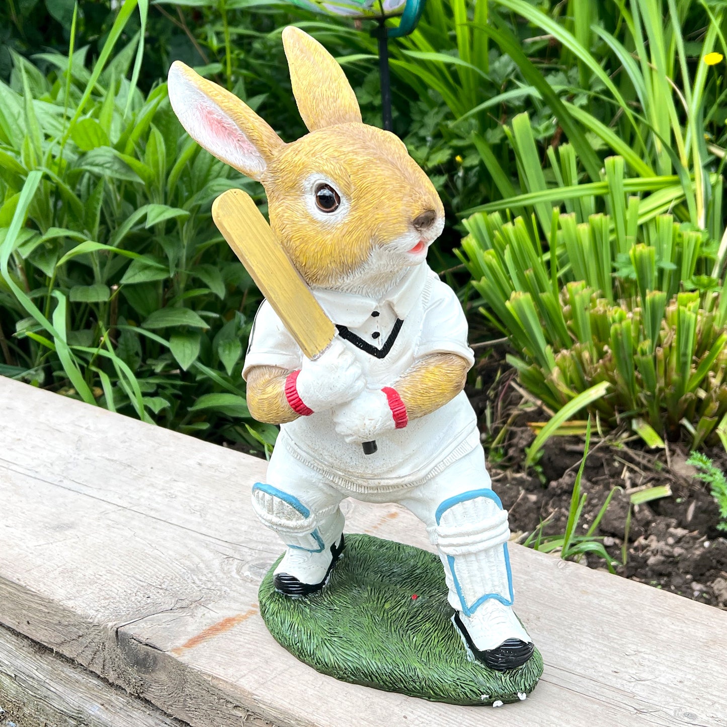 Bunny Rabbit Cricketer Ornament - Batsman