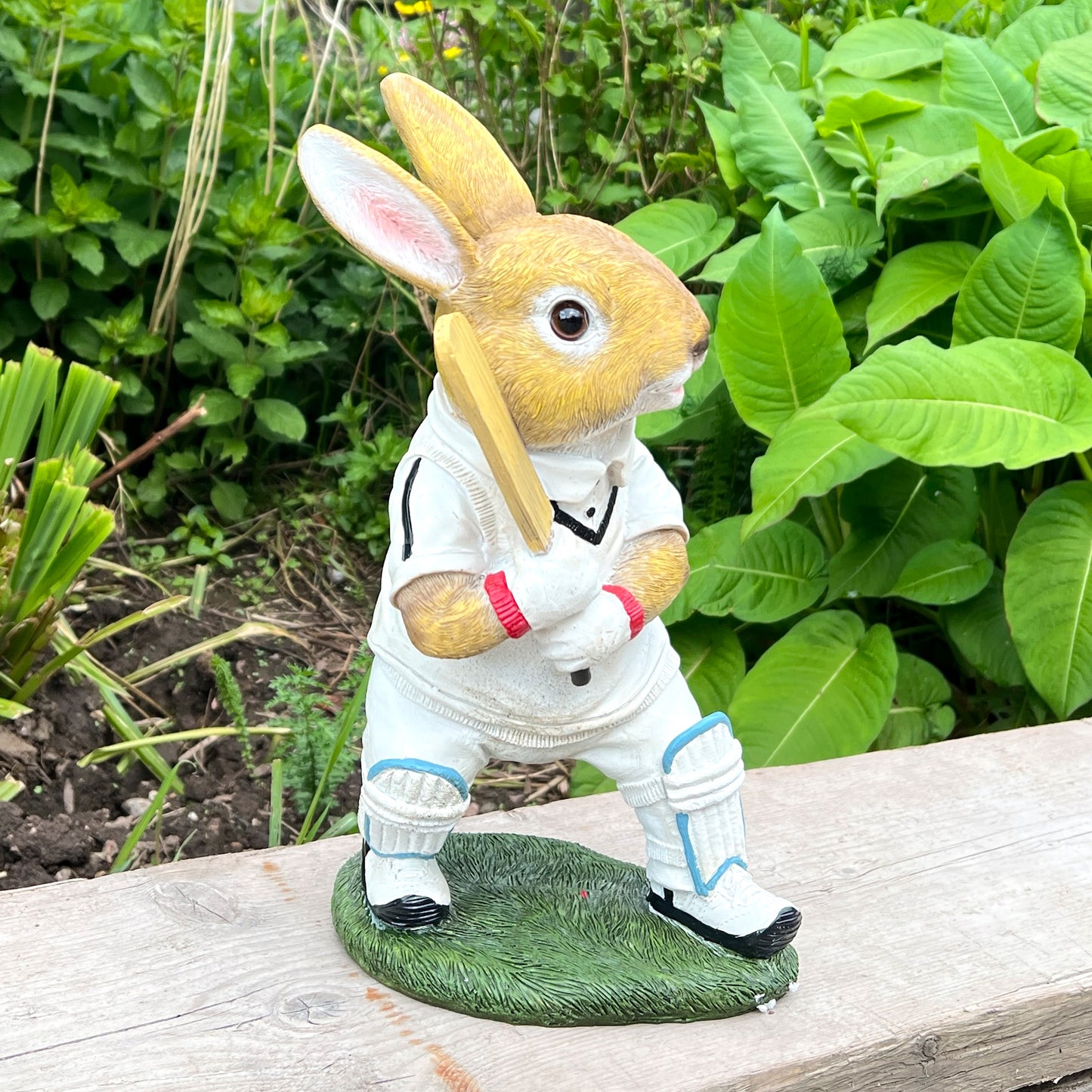 Bunny Rabbit Cricketer Ornament - Batsman