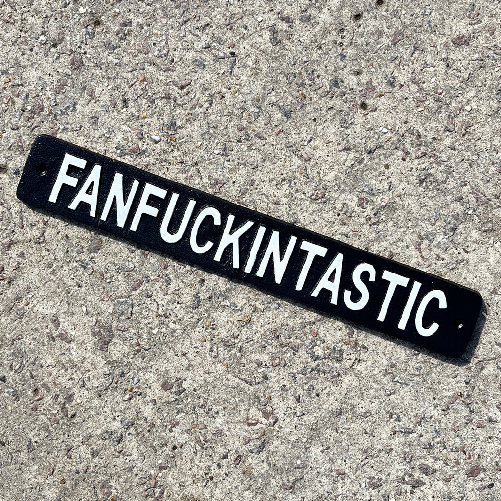 41.5cm Cast Iron 'Fanfuckintastic' Wall Sign / Plaque