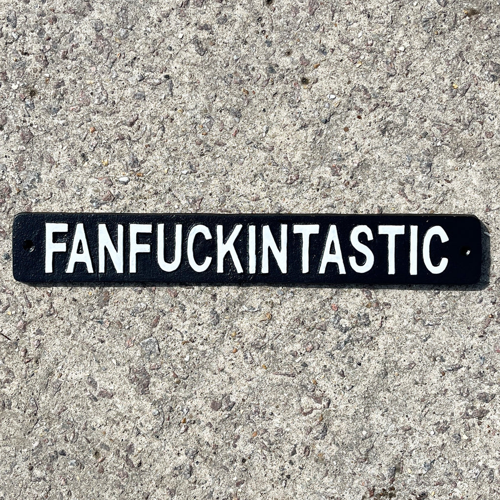 41.5cm Cast Iron 'Fanfuckintastic' Wall Sign / Plaque