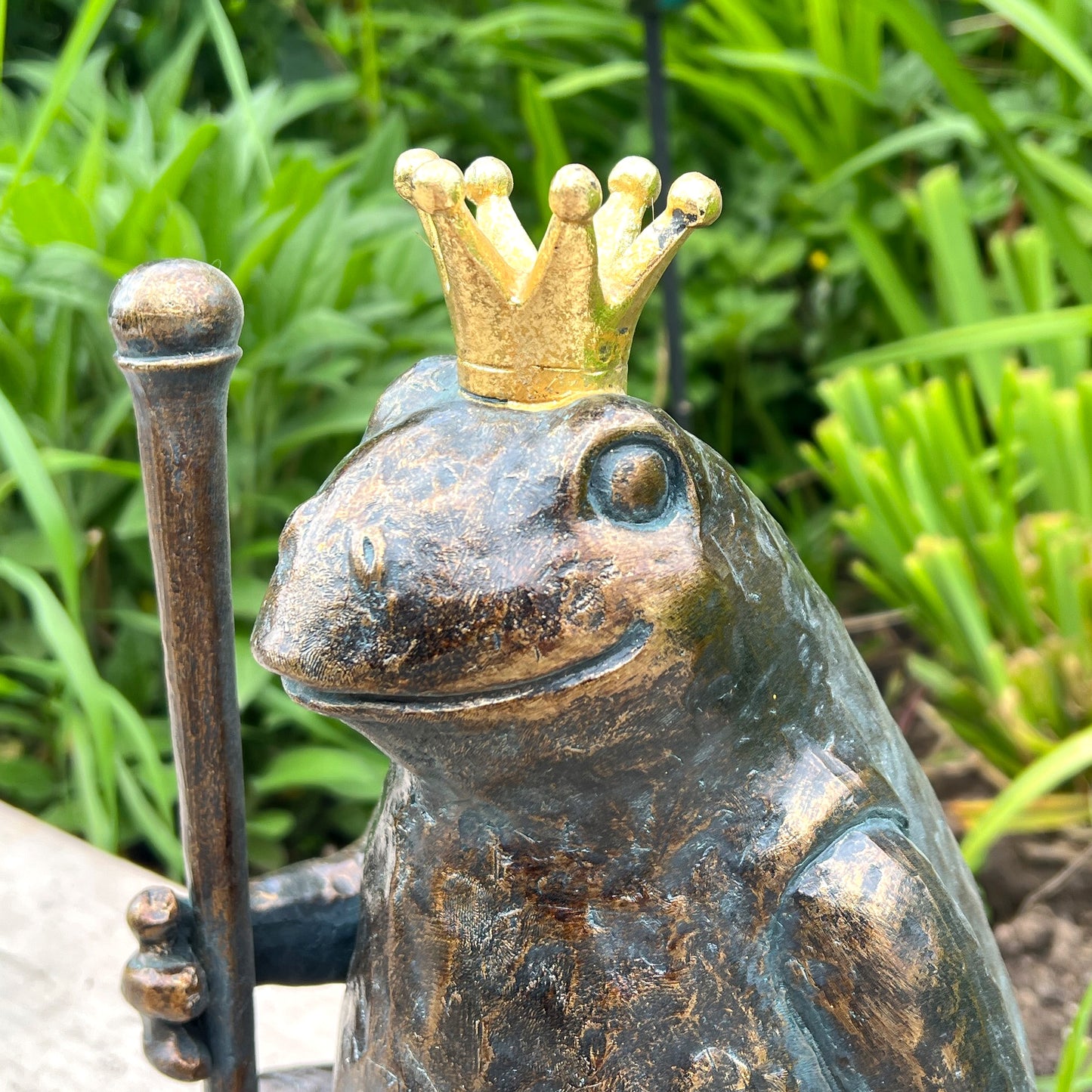 King Frog with Sceptre Ornament - Resin