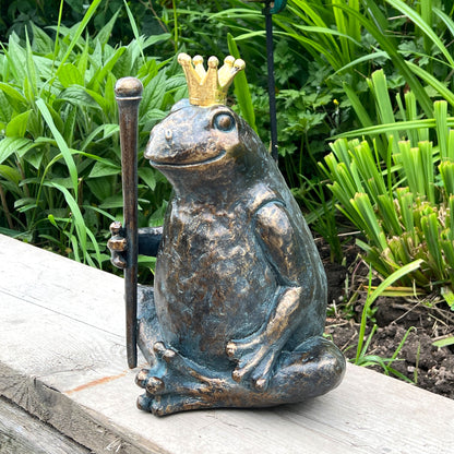 King Frog with Sceptre Ornament - Resin