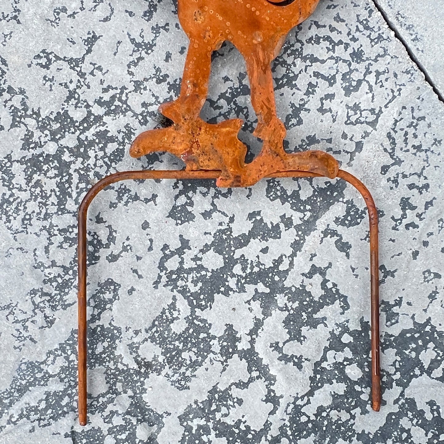 Rusty Cockerel Silhouette Garden Stake