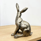 21.5cm Sitting Hare Ornament - Resin