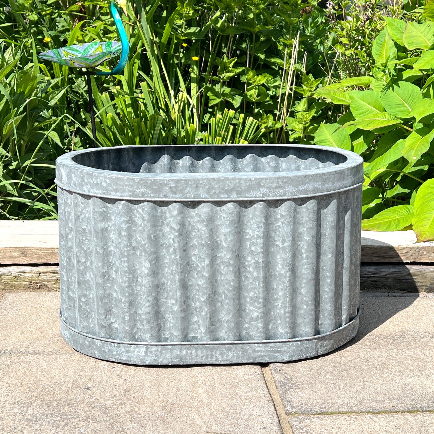 50cm Large Metal Oval Garden Planter / Tough