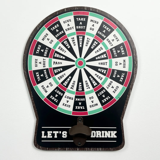 Dartboard Drinking Game Wall Mounted Bottle Opener