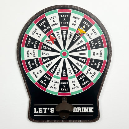 Dartboard Drinking Game Wall Mounted Bottle Opener