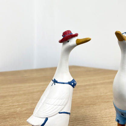 Set of 2 Beach Ready Duck Ornaments – Resin