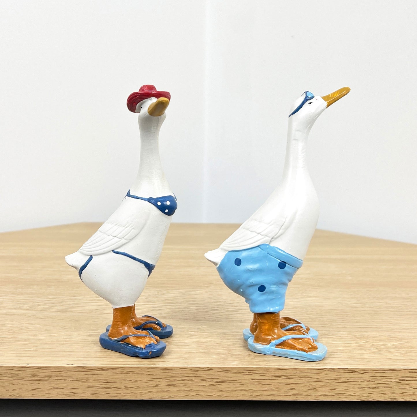 Set of 2 Beach Ready Duck Ornaments – Resin