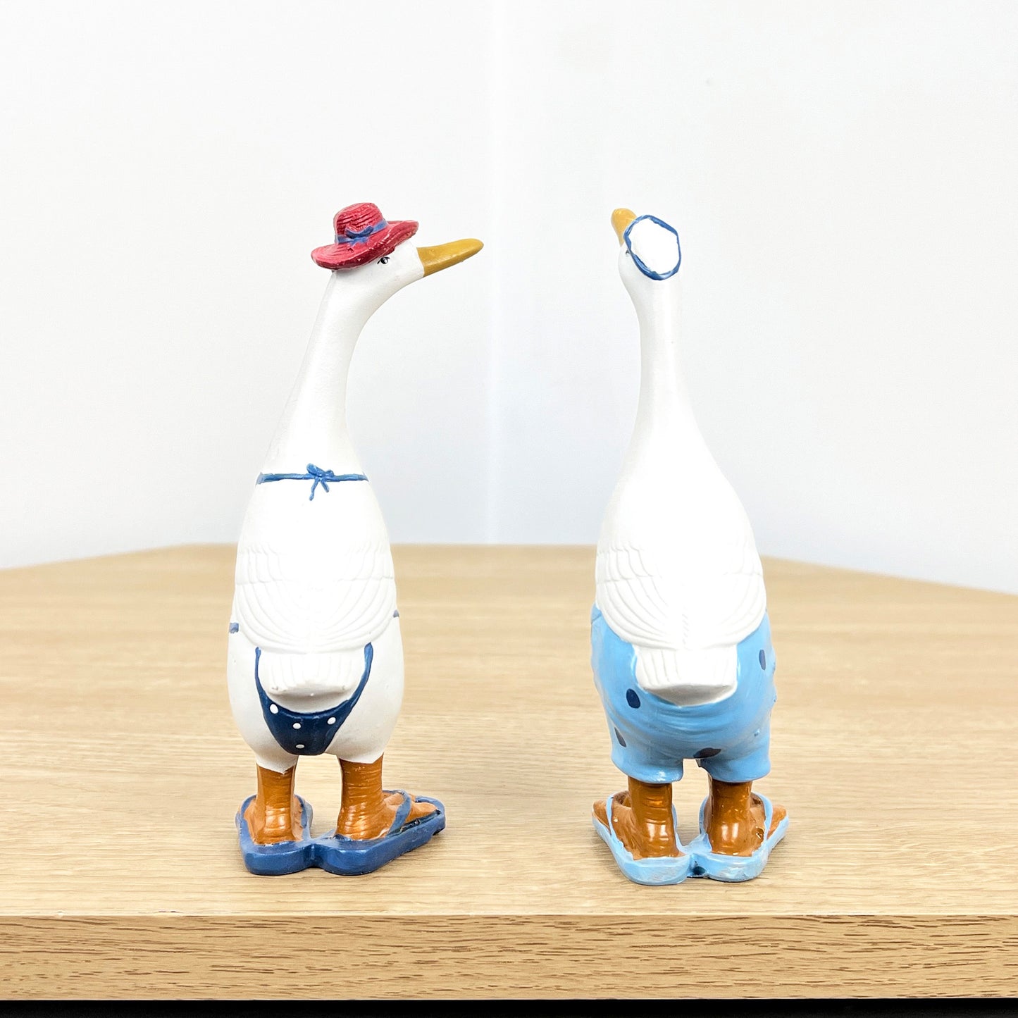 Set of 2 Beach Ready Duck Ornaments – Resin