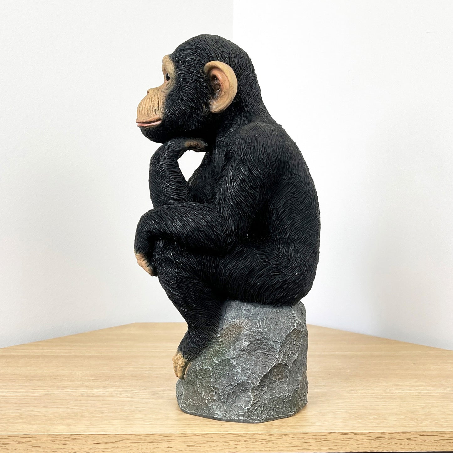 Large Thinking Monkey on Rocks Ornament – Resin