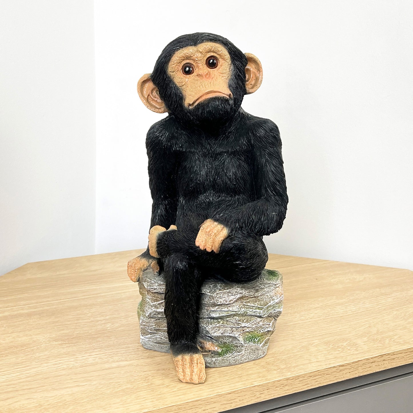 Large Monkey on Rocks Ornament – Resin