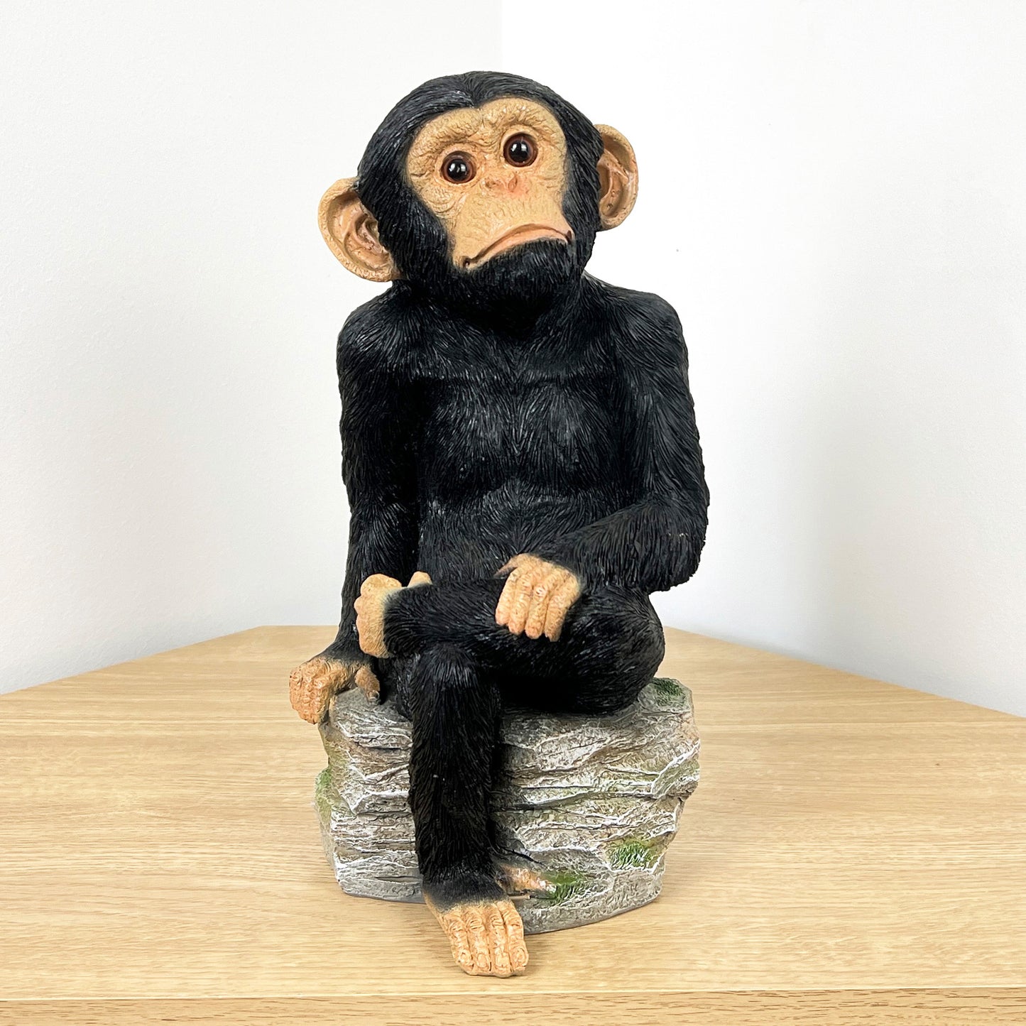 Large Monkey on Rocks Ornament – Resin