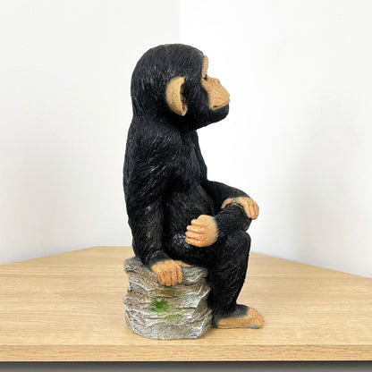 Large Monkey on Rocks Ornament – Resin