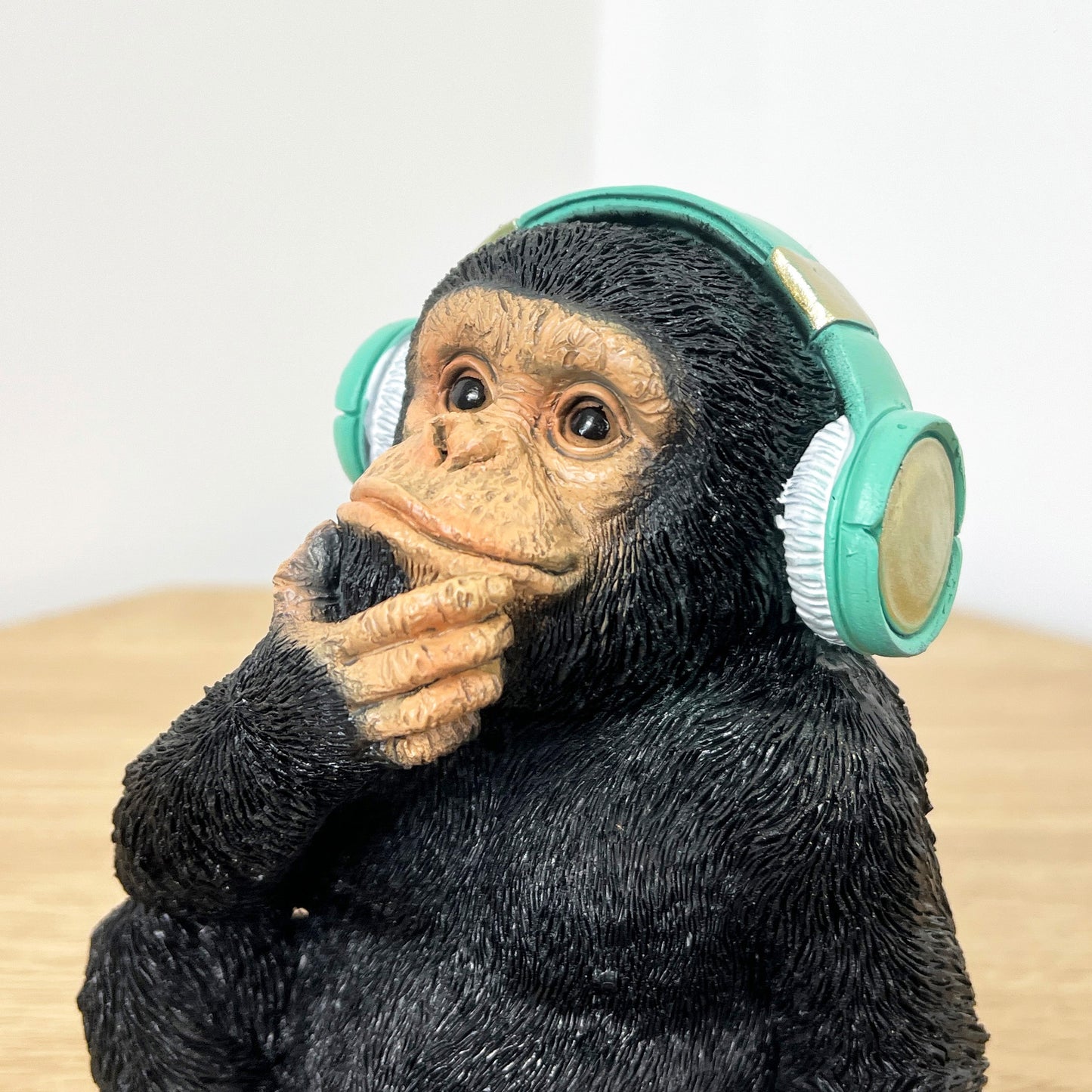 16cm Monkey with Headphones Ornament - Resin