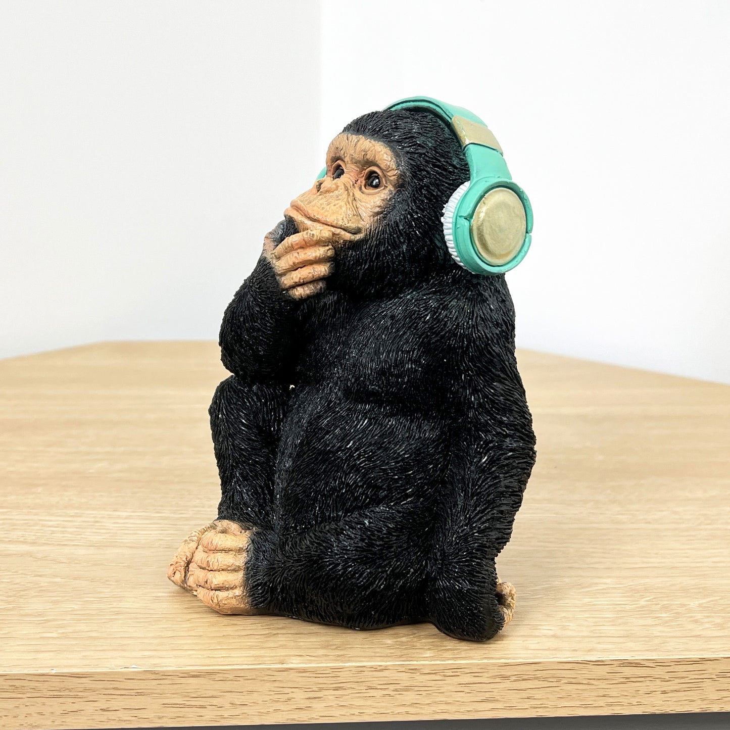 16cm Monkey with Headphones Ornament - Resin