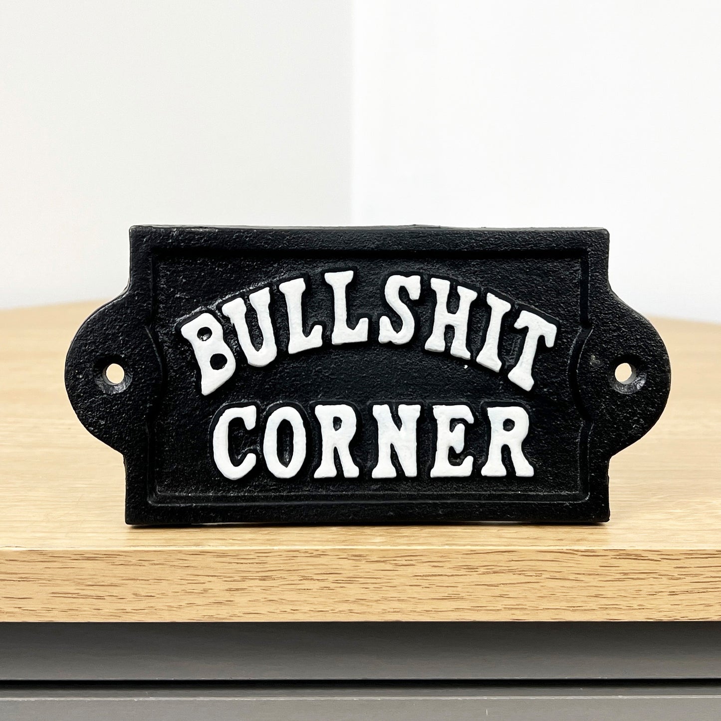 15cm Bullsh*t Corner Sign - Cast Iron