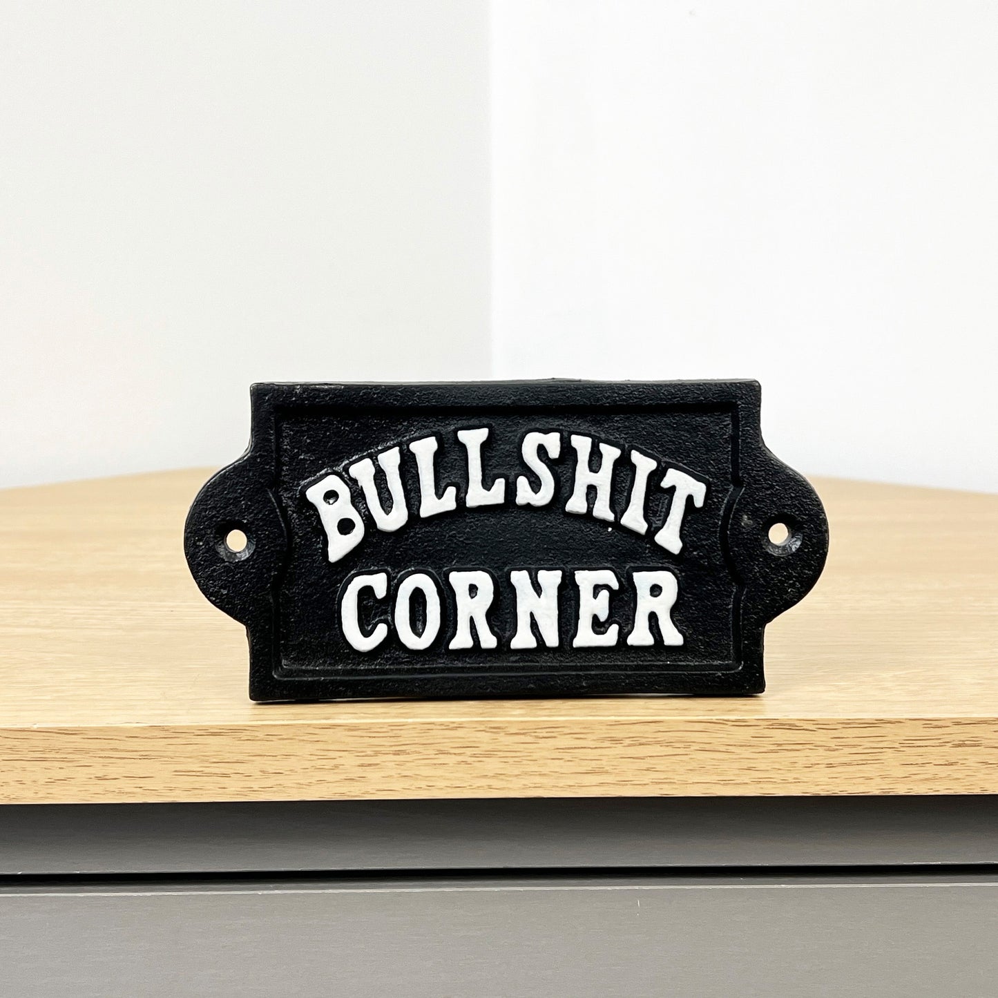 15cm Bullsh*t Corner Sign - Cast Iron