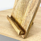 Rustic Mango Wooden Cookbook Stand / iPad Tablet Holder
