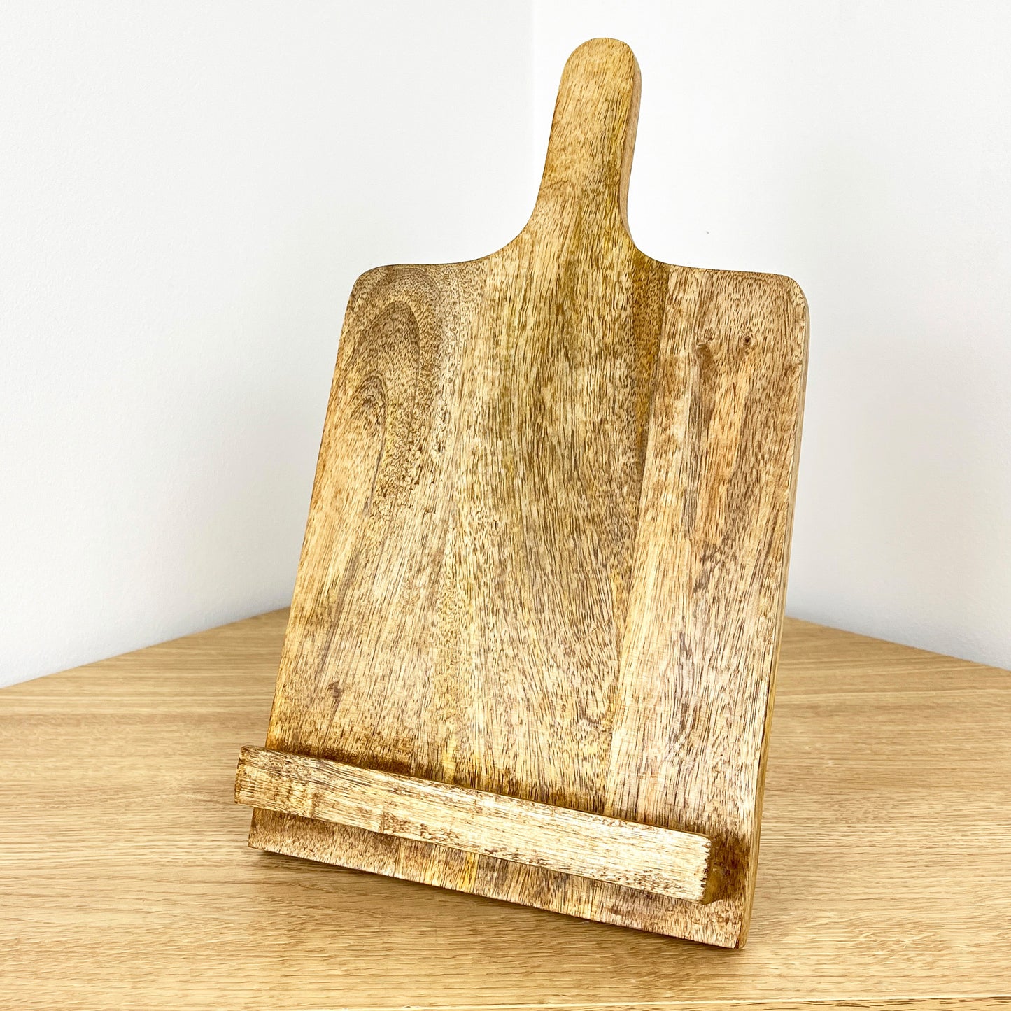 Rustic Mango Wooden Cookbook Stand / iPad Tablet Holder