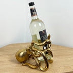 Metal Octopus Wine Bottle Holder - Gold