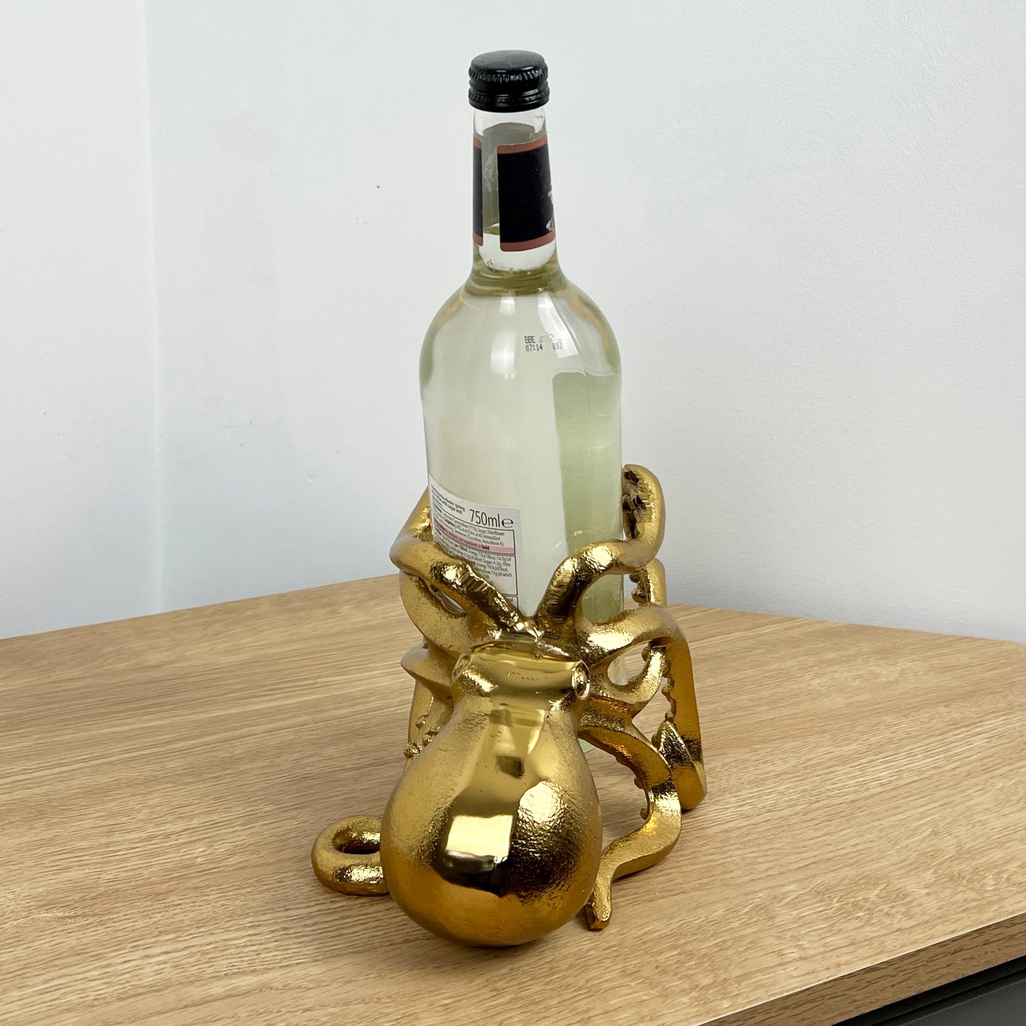 Metal Octopus Wine Bottle Holder - Gold