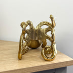 Metal Octopus Wine Bottle Holder - Gold