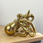 Metal Octopus Wine Bottle Holder - Gold